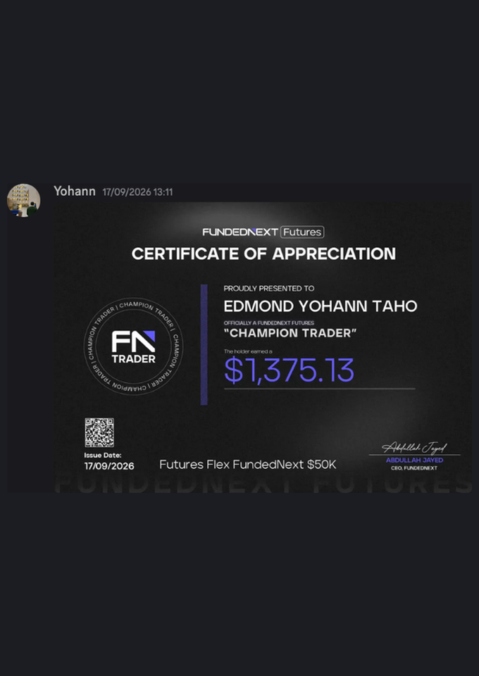 Preuve de payout FTMO de Yohann 4