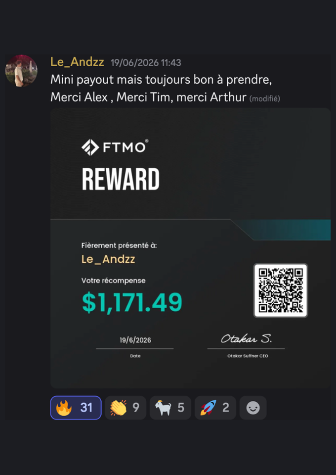 Preuve de payout FTMO de Andy 3