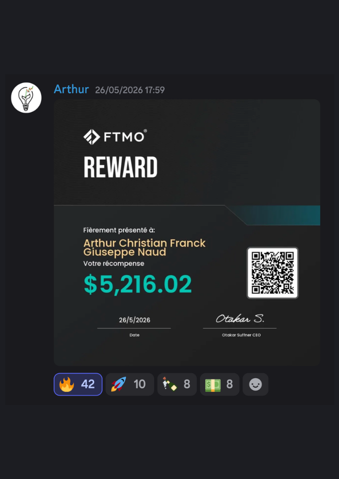 Preuve de payout d'un membre Algora Finance 7