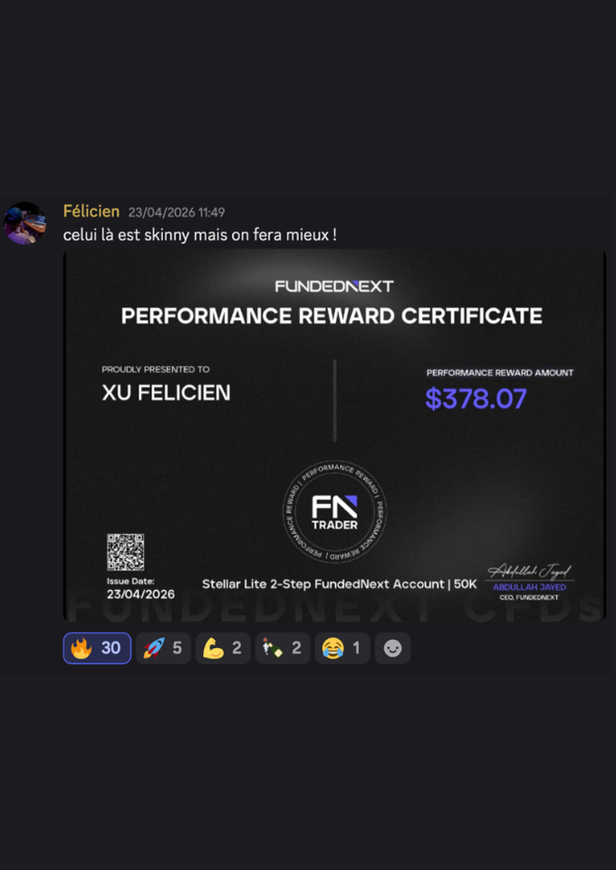 Preuve de payout FTMO de Félicien 6