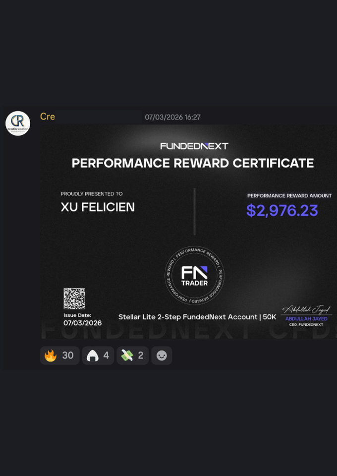 Preuve de payout FTMO de Félicien 3