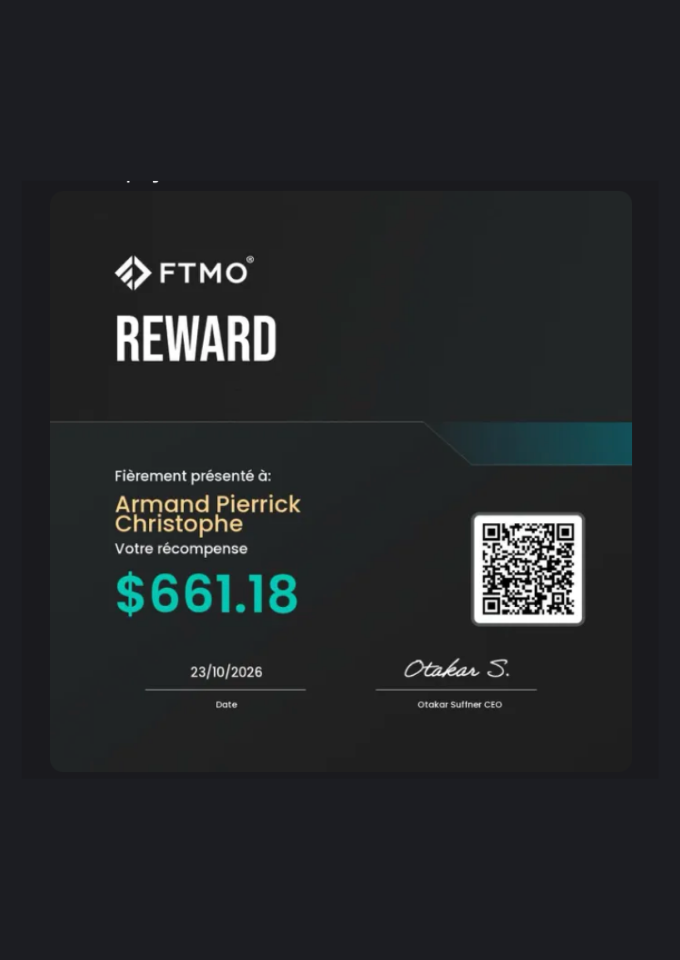 Preuve de payout d'un membre Algora Finance 4