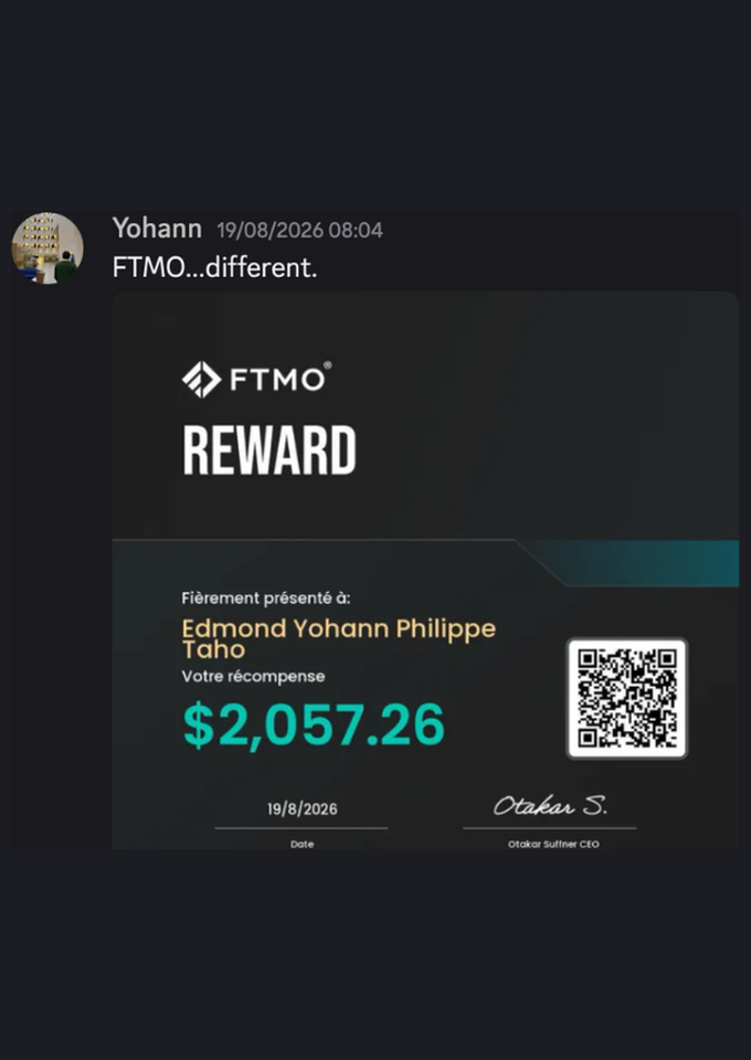Preuve de payout FTMO de Yohann 1