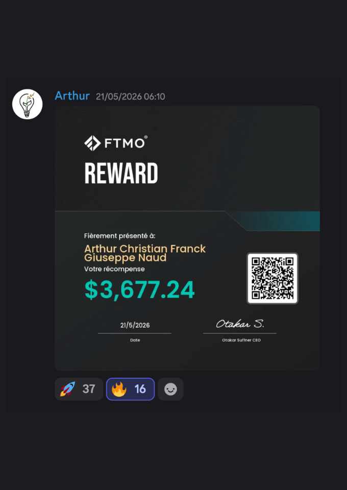 Preuve de payout d'un membre Algora Finance 19