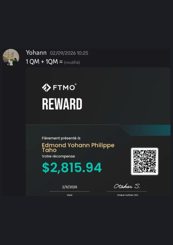Preuve de payout FTMO de Yohann 6