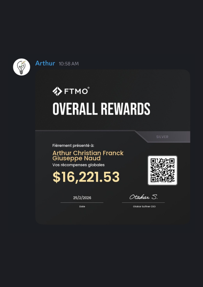 Preuve de payout d'un membre Algora Finance 9