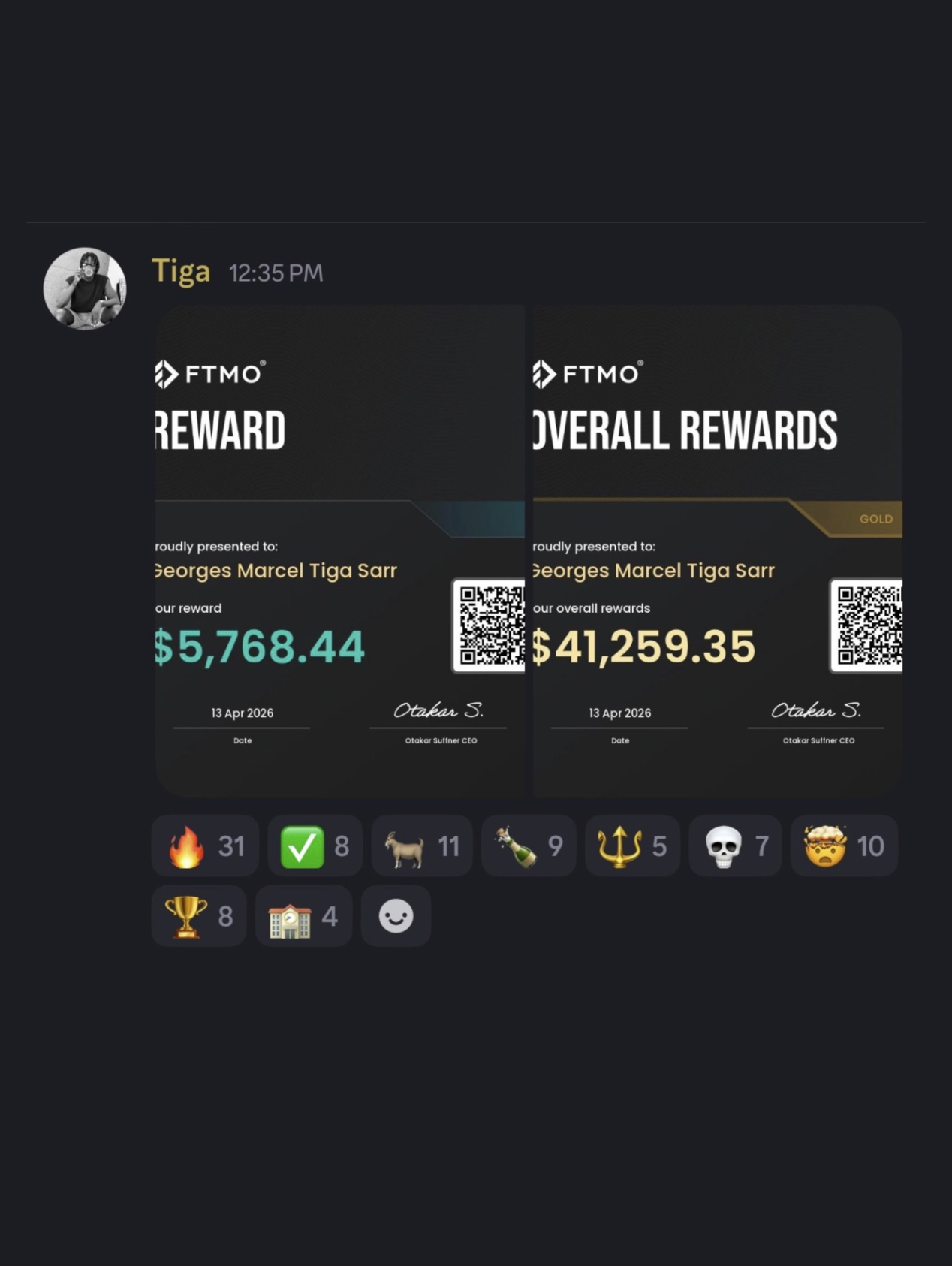 Preuve de payout FTMO — Georges